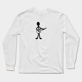 Guitarist Musician Stick Figure Long Sleeve T-Shirt